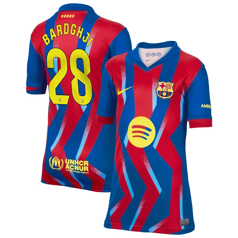 Roony Bardghji Youth Nike Blue Barcelona 2025/26 Fourth Replica Custom Jersey
