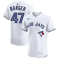 Addison Barger Men's Nike White Toronto Blue Jays Home Elite Sponsor Patch Custom Jersey
