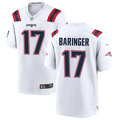 Bryce Baringer Men's Nike White New England Patriots Custom Game Jersey