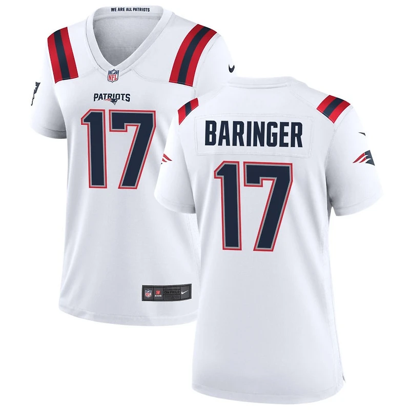 Bryce Baringer Women's Nike New England Patriots White Custom Game Jersey