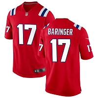 Bryce Baringer Men's Nike Red New England Patriots Alternate Custom Jersey