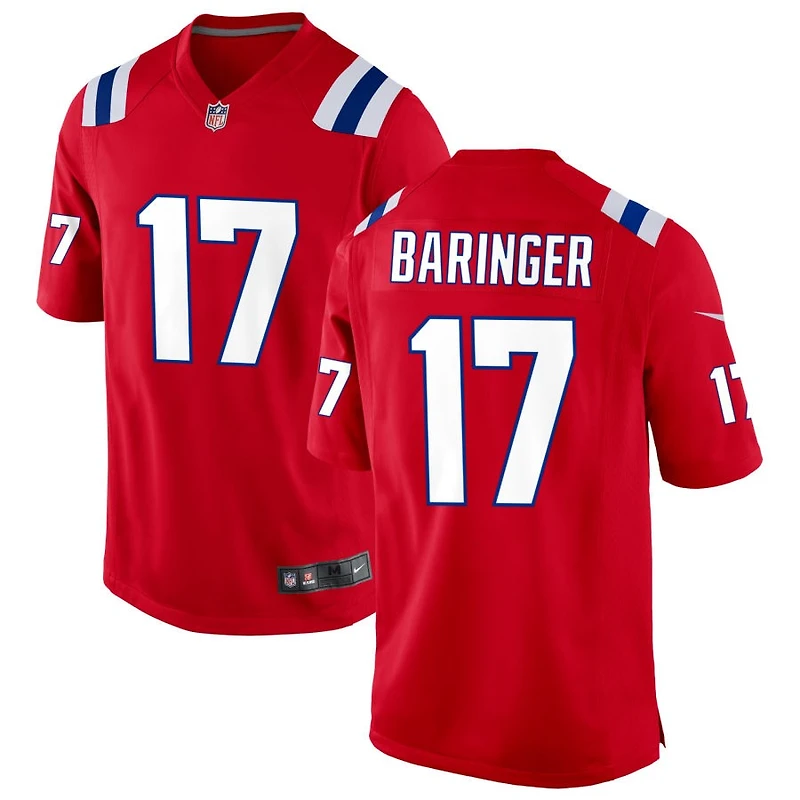 Bryce Baringer Men's Nike Red New England Patriots Alternate Custom Jersey
