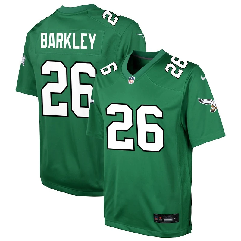 Saquon Barkley Youth Nike Kelly Green Philadelphia Eagles Alternate Custom Game Jersey