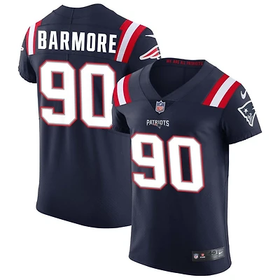 Christian Barmore Men's Nike Navy New England Patriots Vapor Elite Custom Jersey