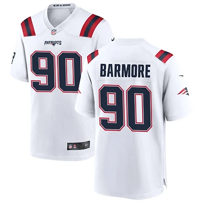 Christian Barmore Men's Nike White New England Patriots Custom Game Jersey