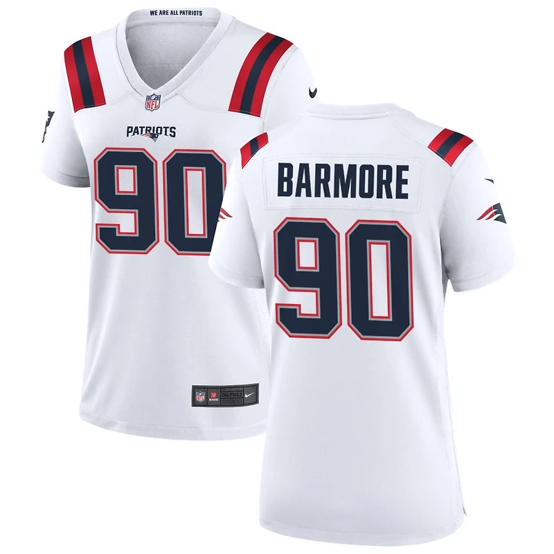 Christian Barmore Women's Nike New England Patriots White Custom Game Jersey