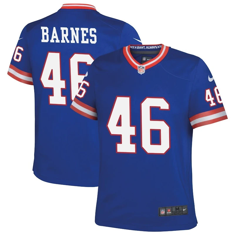 Zaire Barnes Youth Nike Royal New York Giants Classic Custom Game Jersey