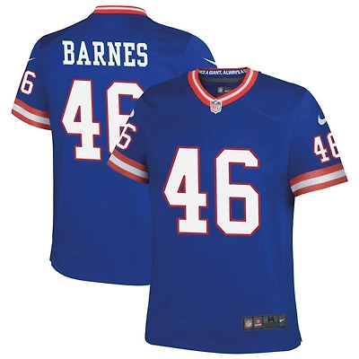 Zaire Barnes Youth Nike Royal New York Giants Classic Custom Game Jersey