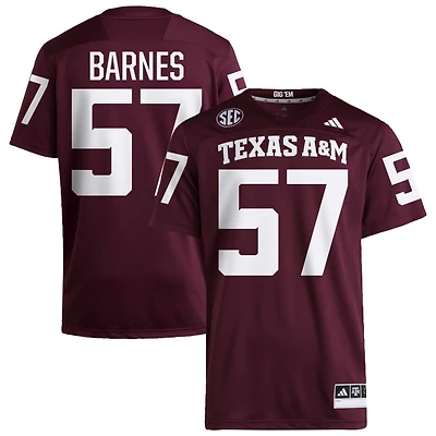 Bryce Barnes Men's adidas  Maroon Texas A&M Aggies NIL Pick-A-Player Home Premier Football Jersey