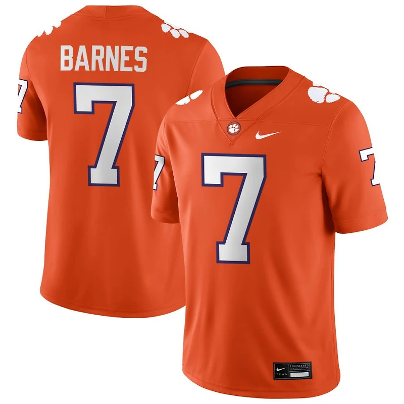 Khalil Barnes Men's Nike Orange Clemson Tigers NIL Pick-A-Player Game Jersey