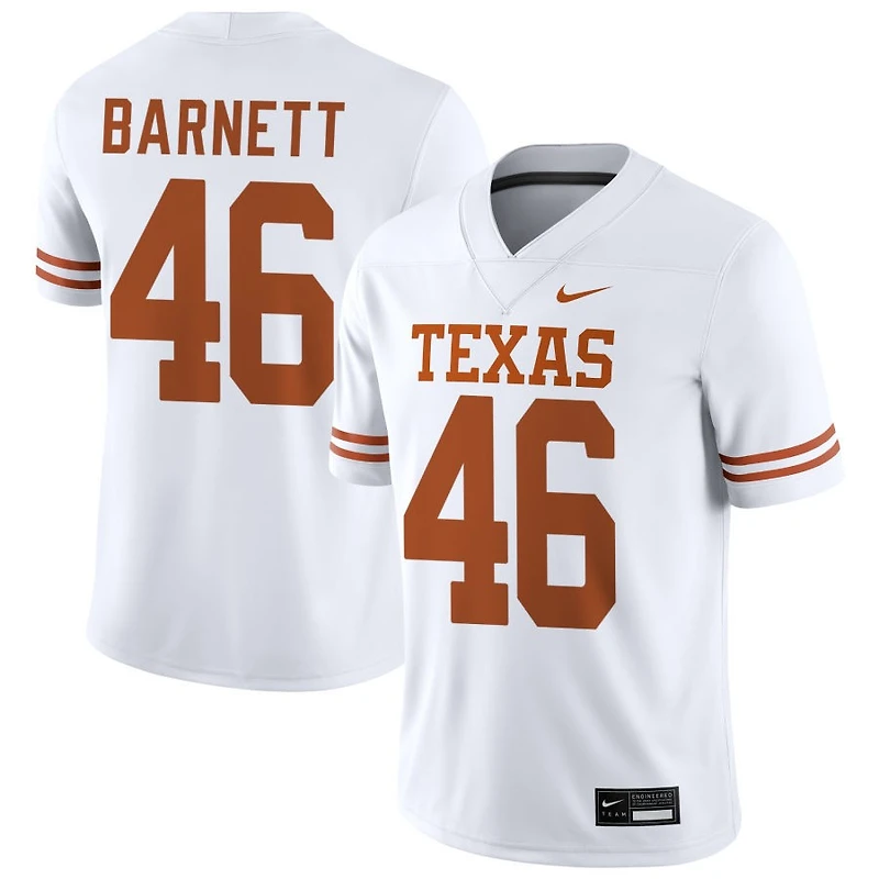 Spencer Barnett Men's Nike White Texas Longhorns NIL Pick-A-Player Game Jersey