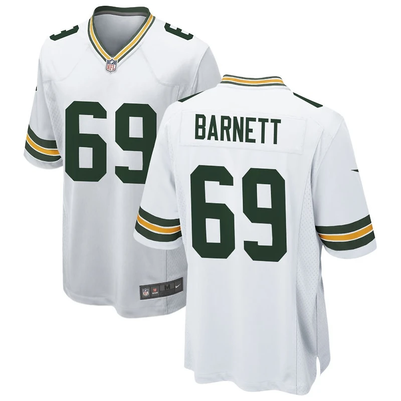 Dante Barnett Men's Nike White Green Bay Packers Custom Game Jersey