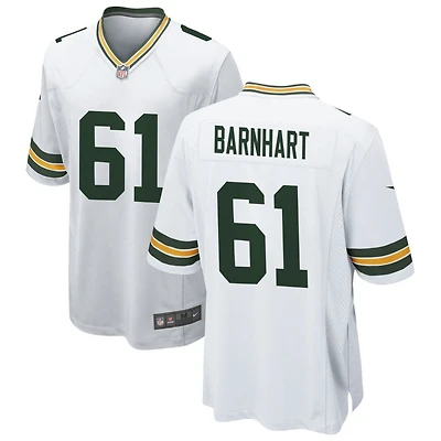 Karsen Barnhart Men's Nike White Green Bay Packers Custom Game Jersey
