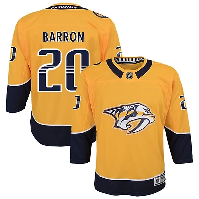 Justin Barron Youth Yellow Nashville Predators Home Premier Custom Jersey