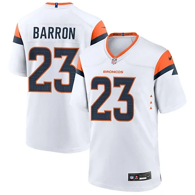 Jahdae Barron Men's Nike White Denver Broncos Custom Game Jersey