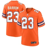 Jahdae Barron Men's Nike Orange Denver Broncos Mile High Collection 1977 Throwback Custom Game Jersey
