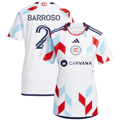 Leonardo Barroso Women's adidas  White Chicago Fire 2024 A Kit For All Replica Custom Jersey