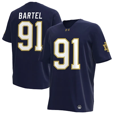William Bartel Men's Under Armour Navy Notre Dame Fighting Irish NIL Pick-A-Player Replica Football Jersey
