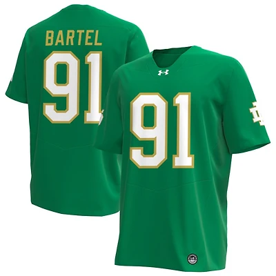 William Bartel Men's Under Armour Kelly Green Notre Dame Fighting Irish Alternate NIL Pick-A-Player Replica Football Jersey