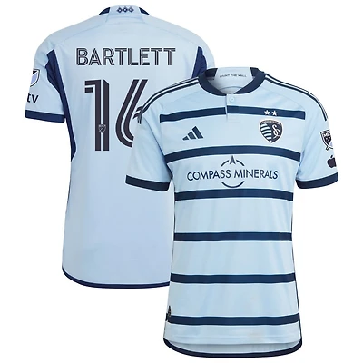Jacob Bartlett Men's adidas Light Blue Sporting Kansas City 2023 Hoops 4.0 Authentic Custom Jersey