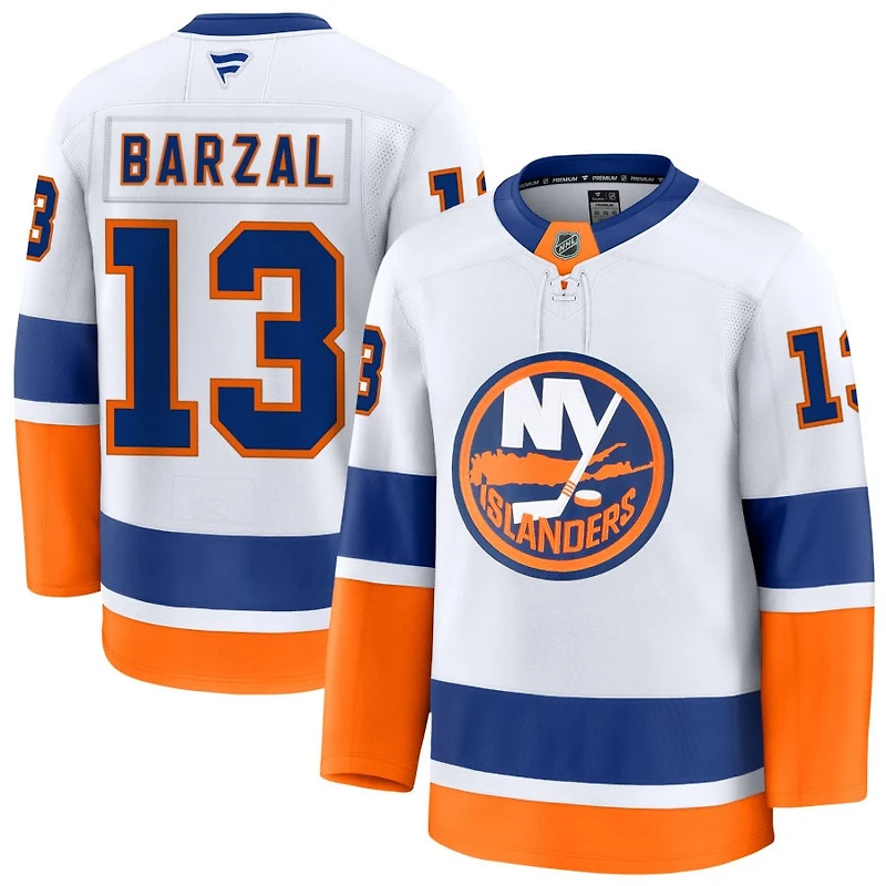 Mathew Barzal Men's Fanatics White New York Islanders Away Premium Custom Jersey
