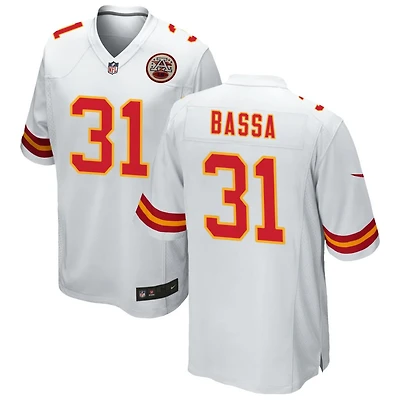 Jeffrey Bassa Men's Nike White Kansas City Chiefs Custom Game Jersey