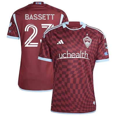 Cole Bassett Men's adidas  Burgundy Colorado Rapids 2024 One Flag Kit Authentic Custom Jersey