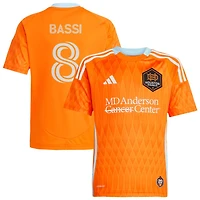 Amine Bassi Youth adidas  Orange Houston Dynamo FC 2025 Season 20 Replica Custom Jersey