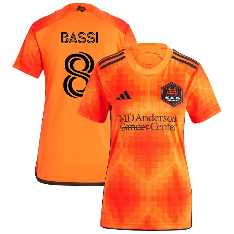 Amine Bassi Women's adidas Orange Houston Dynamo FC 2023 El Sol Replica Custom Jersey
