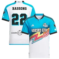 Zorhan Bassong Men's adidas  White Sporting Kansas City 2024 Archive Custom Authentic Jersey
