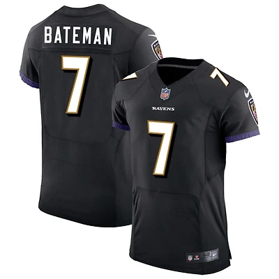 Rashod Bateman Men's Nike Black Baltimore Ravens Speed Machine Elite Custom Jersey