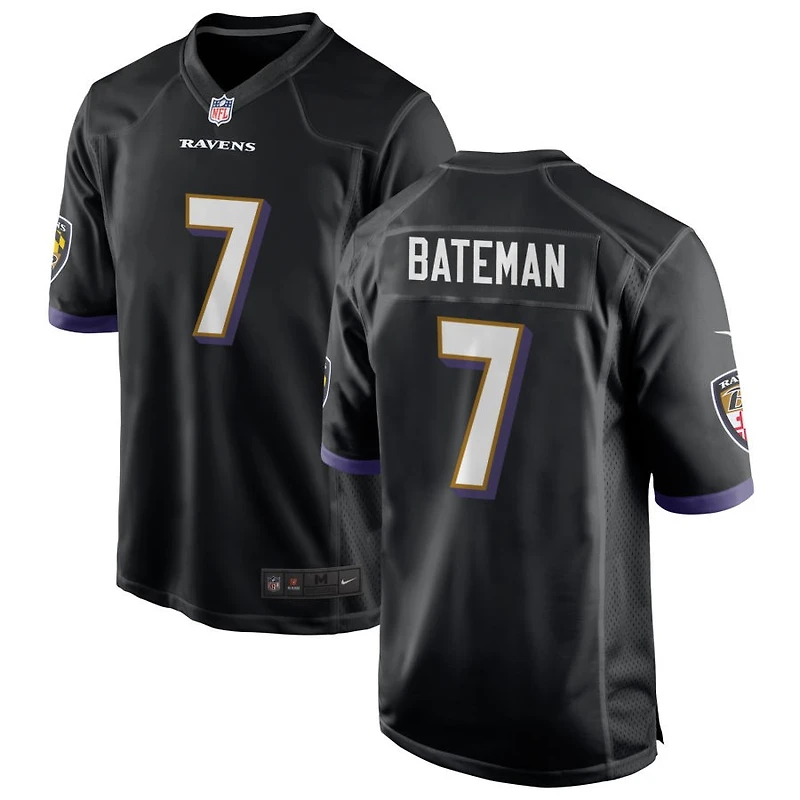 Rashod Bateman Men's Nike Black Baltimore Ravens Alternate Custom Game Jersey