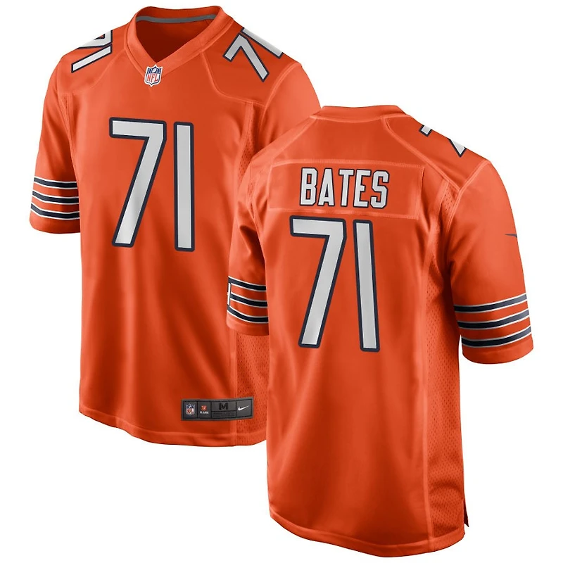 Ryan Bates Men's Nike Orange Chicago Bears Alternate Custom Game Jersey
