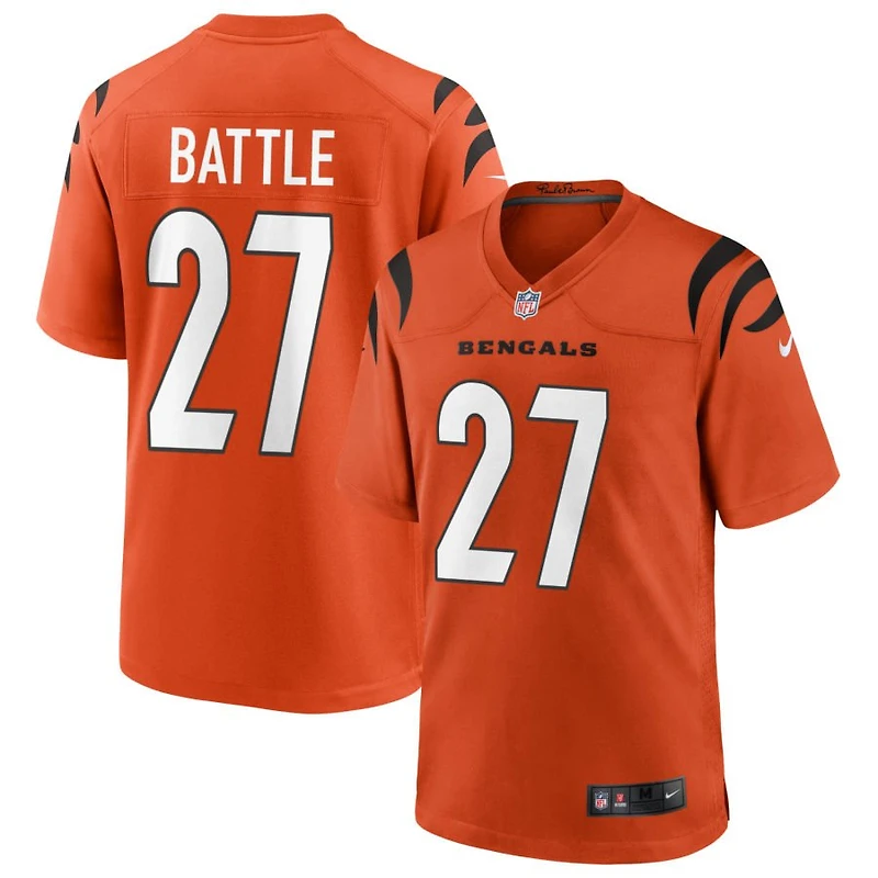 Jordan Battle Youth Nike Orange Cincinnati Bengals Alternate Game Custom Jersey