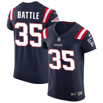 Miles Battle Men's Nike Navy New England Patriots Vapor Elite Custom Jersey