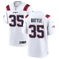Miles Battle Men's Nike White New England Patriots Custom Game Jersey