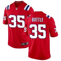 Miles Battle Men's Nike Red New England Patriots Alternate Custom Jersey