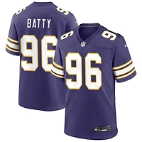 Tyler Batty Men's Nike Purple Minnesota Vikings Classic Custom Game Jersey