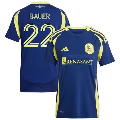 Josh Bauer Women's adidas  Navy Nashville SC 2025 The Heart of Nashville Kit Replica Custom Jersey