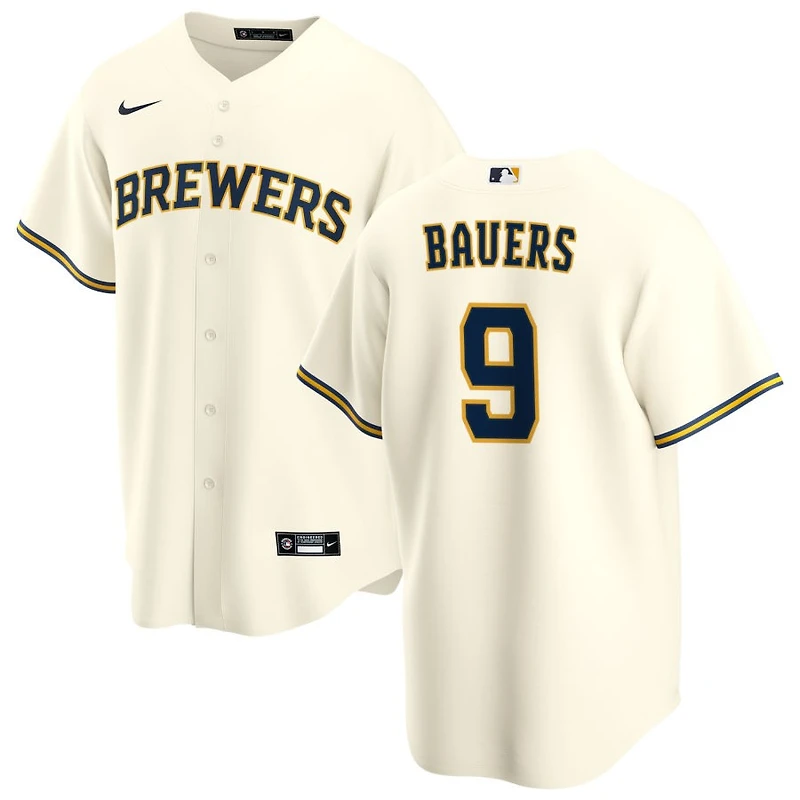 Jake Bauers Men's Nike Cream Milwaukee Brewers Home Replica Custom Jersey