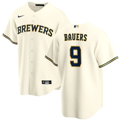 Jake Bauers Men's Nike Cream Milwaukee Brewers Home Replica Custom Jersey