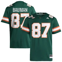 Alex Bauman Men's adidas  Green Miami Hurricanes NIL Pick-A-Player Alternate Premier Football Jersey