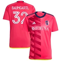 Timo Baumgartl Men's adidas Red St. Louis City SC 2023 CITY Kit Replica Custom Jersey