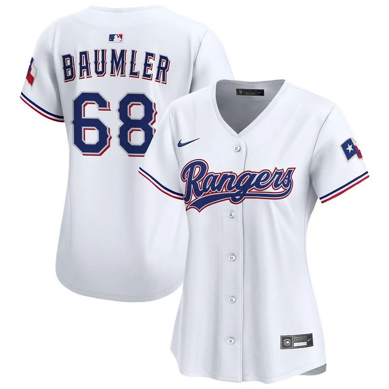 Carter Baumler Women's Nike White Texas Rangers Home Limited Custom Jersey