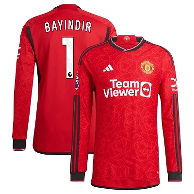 Altay Bayindir Men's adidas Red Manchester United 2023/24 Home Authentic Custom Long Sleeve Jersey