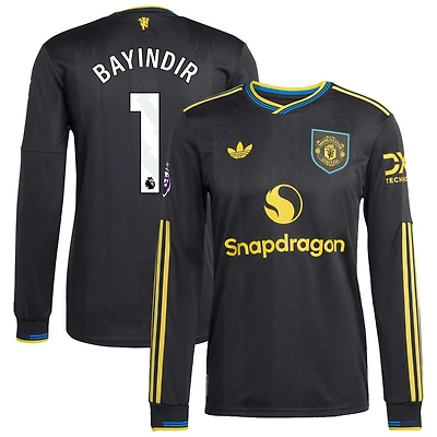 Altay Bayindir Men's adidas  Black Manchester United 2025/26 Third Authentic Long Sleeve Custom Jersey