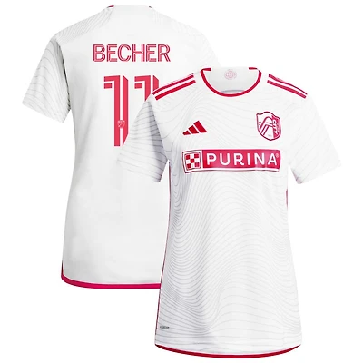 Simon Becher Women's adidas  White St. Louis City SC 2024 The Confluence Kit Replica Custom Jersey
