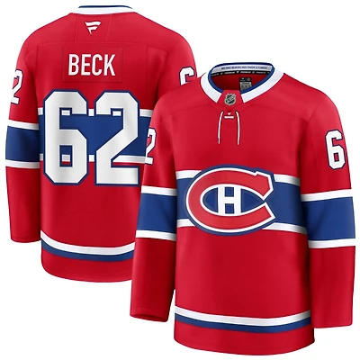 Owen Beck Men's Fanatics Red Montreal Canadiens Home Premium Custom Jersey
