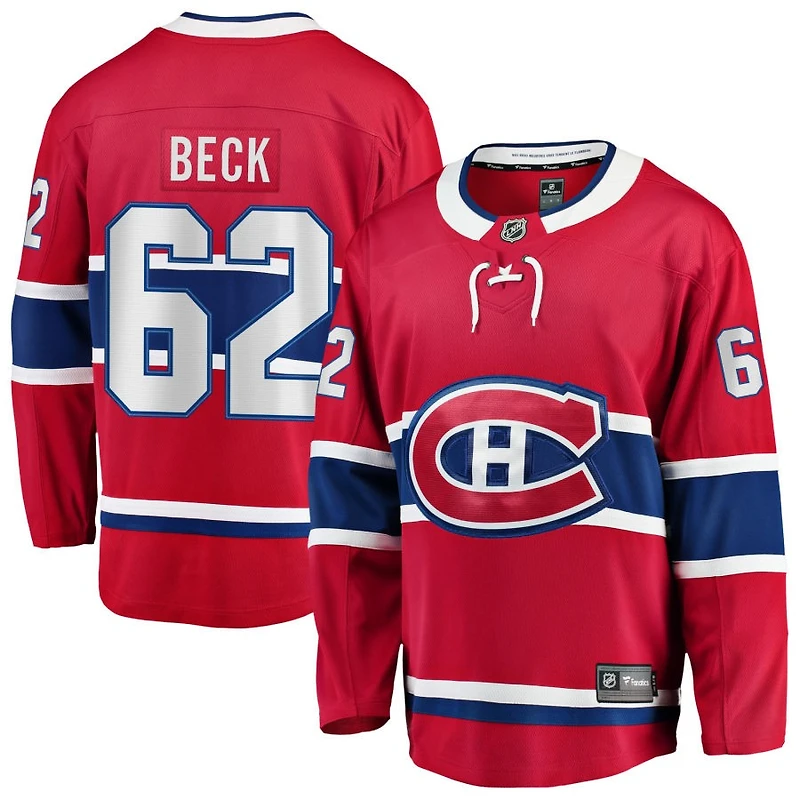 Owen Beck Men's Fanatics Red Montreal Canadiens Home Breakaway Custom Jersey