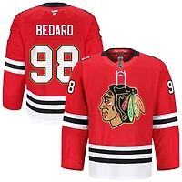 Connor Bedard Men's Fanatics Red Chicago Blackhawks Anniversary, Home Authentic Pro Custom Jersey